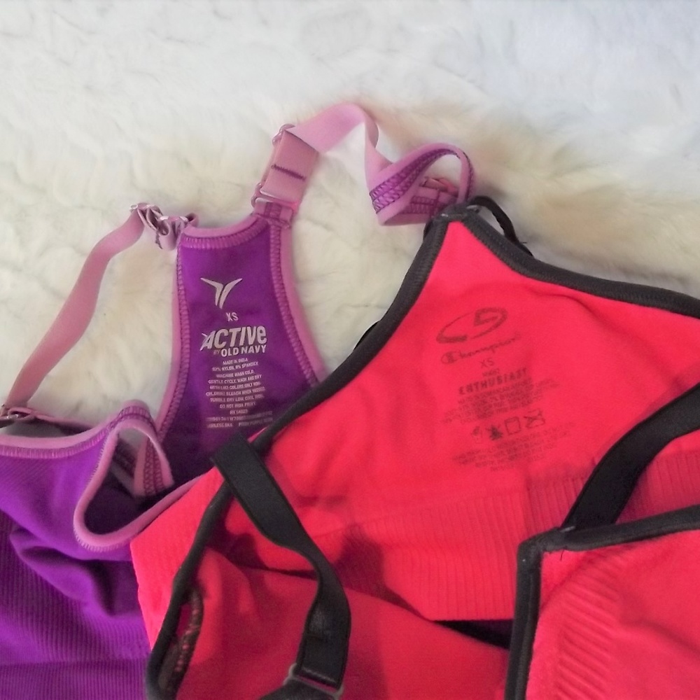 🍃 Champion XS & Old Navy Active XS Bra's Teen - Picture 3 of 4